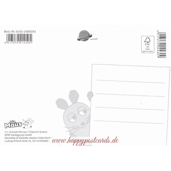 Fröhliche Weihnachten - Ice skating - Mouse - Christmas Postcard