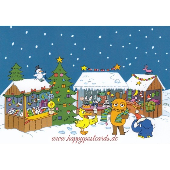 Weihnachtsmarkt - Maus - Weihnachtskarte