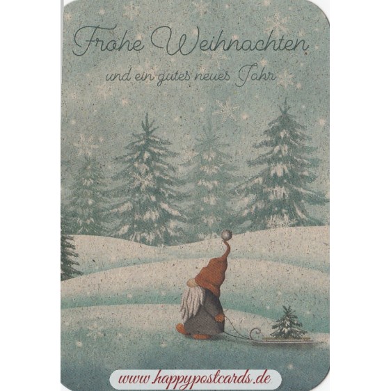 Frohe Weihnachten und ein gutes neues Jahr - Dwarf - Grass Postcard