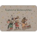 Fröhliche Weihnachten - Singende Mäuse - Graspostkarte