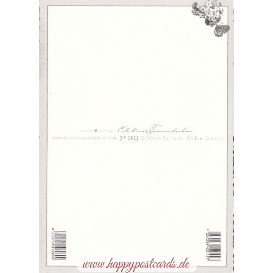 Herzlichen Glückwunsch - Butterflies - Tausendschön - Postcard