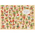 Wo sind die zwei Geschenke versteckt und welcher Wichtel sucht seine Mütze? - Christmas Postcard