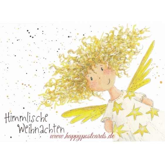 A Heavenly Christmas - Angel - Christmas Postcard