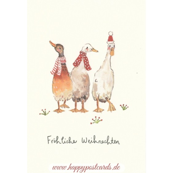 Fröhliche Weihnachten - Gänse - Weihnachtskarte