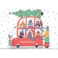 Frohe Weihnachten - Katzen im Bus - Weihnachtskarte