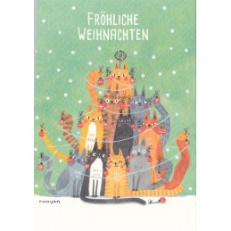Fröhliche Weihnachten - Cats - Christmas Postcard