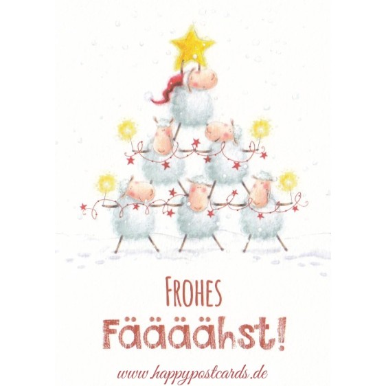 Frohes Fäääähst - Schafe - Weihnachtskarte