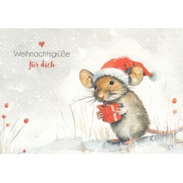 Weihnachtsgrüße für dich - Maus - Weihnachtskarte
