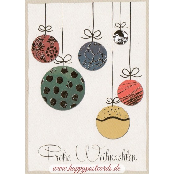 Frohe Weihnachten - Kugeln - Weihnachtskarte