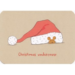 Christmas undercover - Mouse under hat - Poppies Postcard