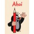 Ahoi - Mole with pen - Mole Postcard