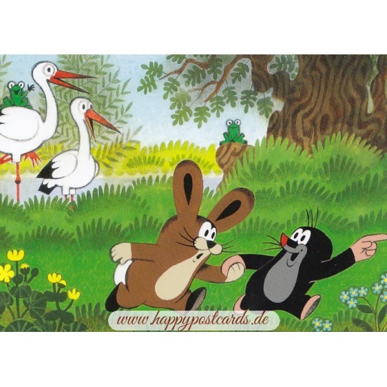 Ahoi - Mole with pen - Mole Postcard