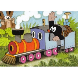 Mole taking the train - Mole Postcard