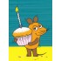 Mouse with birthday muffin - Mouse  - Postcard