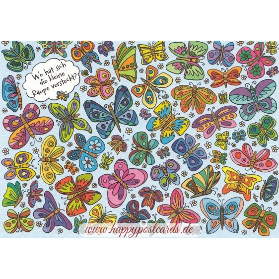 Wo hat sich die kleine Raupe versteckt? - Charis Bartsch - Postcard
