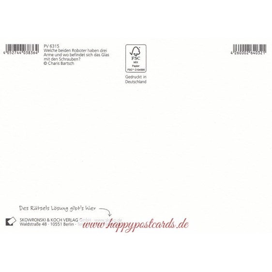 Welche beiden Roboter haben drei Arme? - Charis Bartsch - Postcard