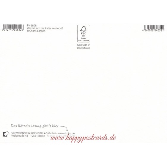 Wo hat sich die Katze versteckt? - Charis Bartsch - Postcard