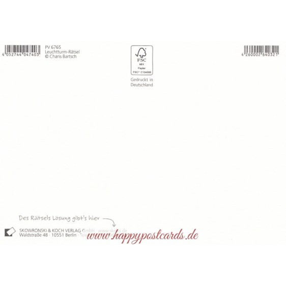 Finde die 10 Unterschiede - Leuchtturm - Charis Bartsch - Postcard
