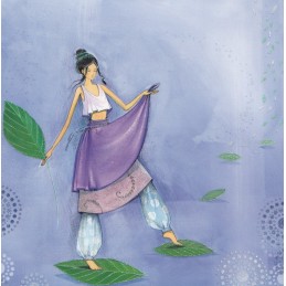 Woman on leaves - Kristiana Heinemann Postcard