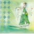 Frau malt Blumen an - Kristiana Heinemann - Postkarte