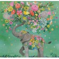 An Elephant with Flowers - Mila Marquis Postcard