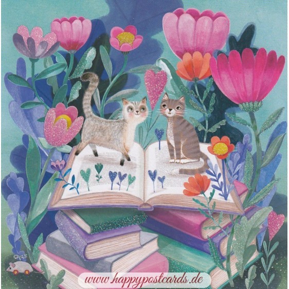 Cats and Books - Mila Marquis Postcard
