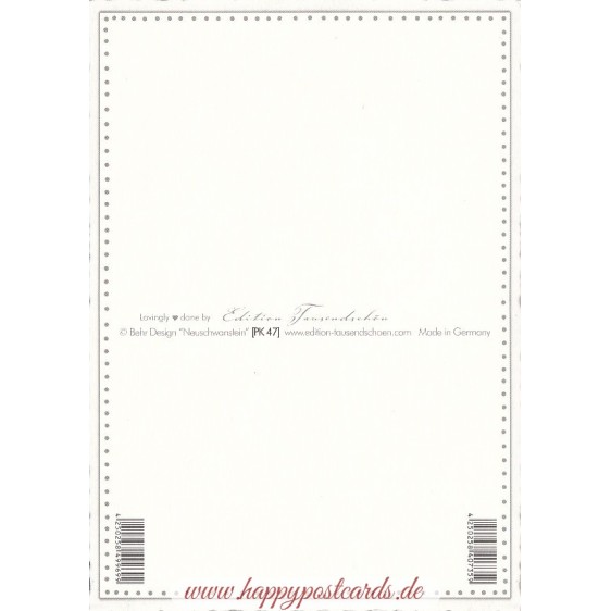 Schloss Neuschwanstein - Schneekugel - Tausendschön - Postkarte