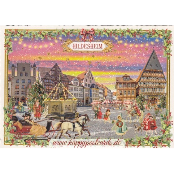 Hildesheim - Historischer Marktplatz - Tausendschön - Postkarte