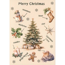Languages of the world - English - Christmas - Postcard