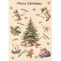 Sprachen der Welt - Englisch - Merry Christmas - Postkarte