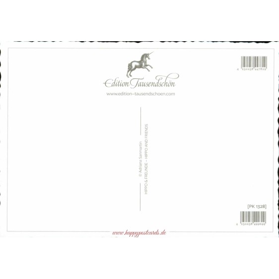 Nilpferd und Freunde - Tausendschön - Postkarte