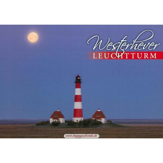 Westhever lighthouse - Nightview - Viewcard