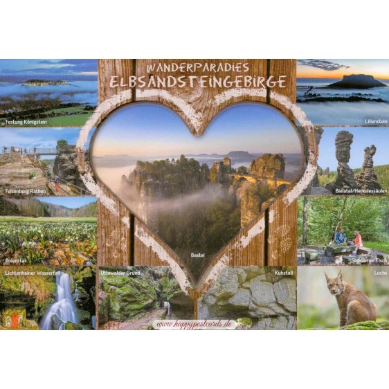 Elbsandsteinmountains - Heart 314 - Viewcard