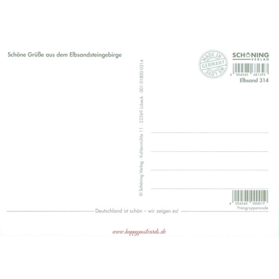 Elbsandsteinmountains - Heart 314 - Viewcard