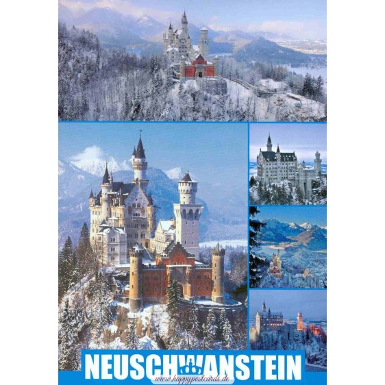 Königsschloss Neuschwanstein - Winter 118 - Ansichtskarte