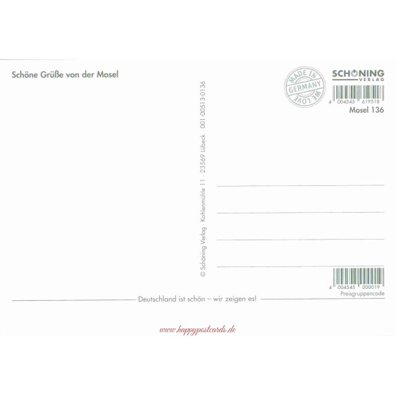 Die Mosel - Map - Postkarte