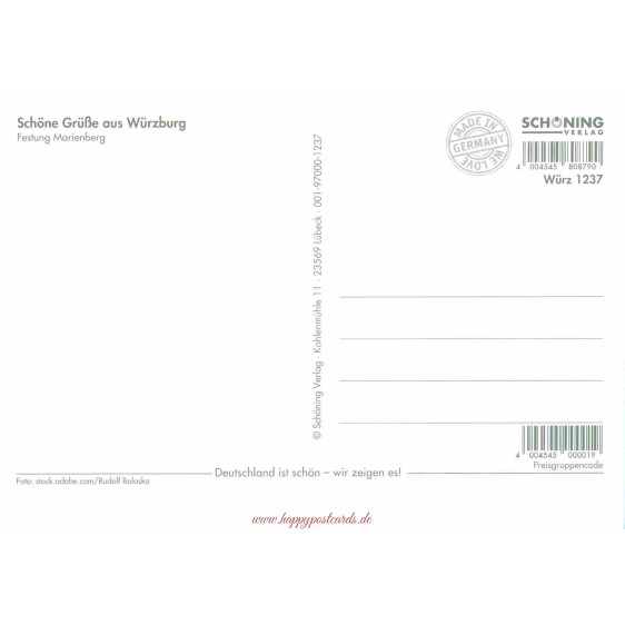 Würzburg - Marienberg 1237 -  Viewcard