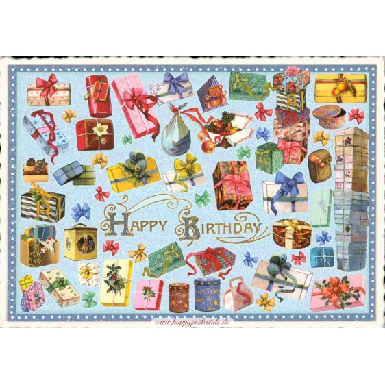 Happy Birthday - Geschenke - Tausendschön - Postkarte