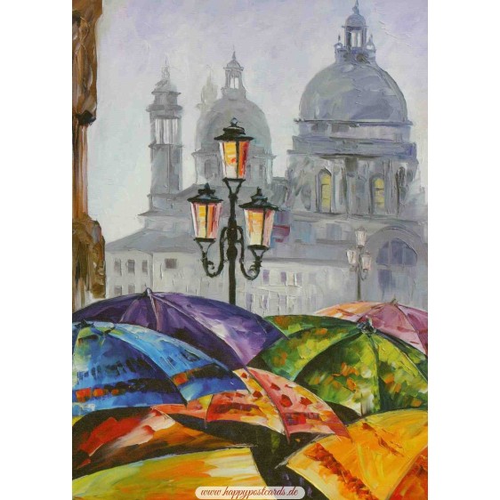 Rainy day in Venice - Afremov Postcard