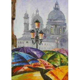 Rainy day in Venice - Afremov Postcard