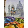 Rainy day in Venice - Afremov Postkarte