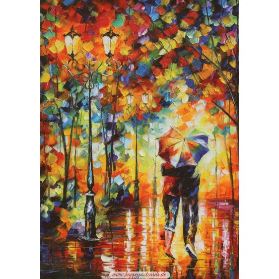 Under one umbrella - Afremov Postkarte