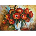 Red flowers - Afremov Postcard