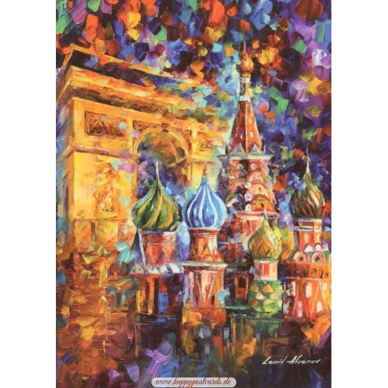 From Paris to Moscow - Afremov Postcard