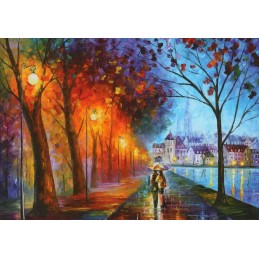 City by the Lake - Afremov Postkarte