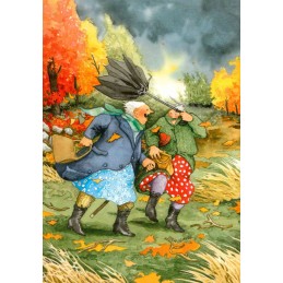 87 - Frauen beim Herbstspaziergang - Löök Postkarte