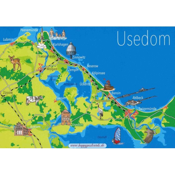 Usedom 226 - Map - Postkarte