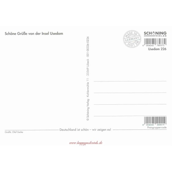 Usedom 226 - Map - Postkarte