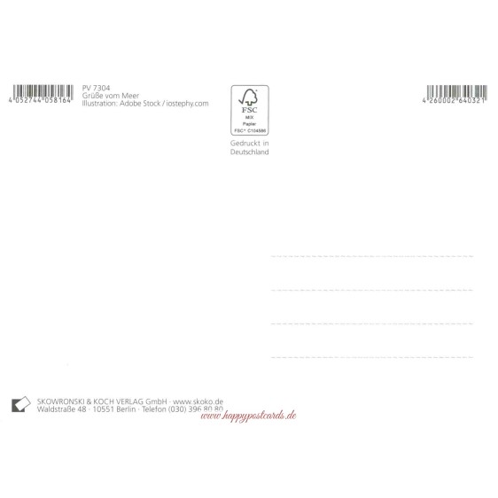 Grüße vom Meer - Segelboot - Postkarte