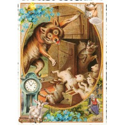 PK1340 Der Wolf und die sieben Geisslein - Tausendschön - Postkarte